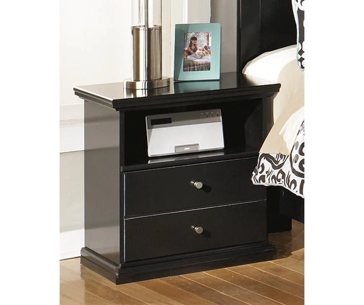 Maribel Black Nightstand 2 Maribel Black Nightstand - Image 2