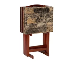 Williams 4-Piece Faux Marble Tray Table Set -Northlight Outlet Home Store 810386282 A0 5
