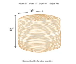 Absalom Natural Chenille Pouf -Northlight Outlet Home Store 810389289 1