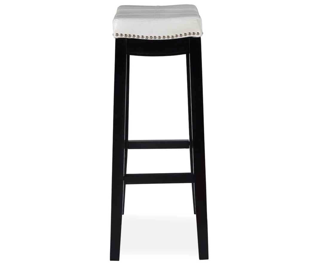 30" Brooke White Saddle Barstool 3 30" Brooke White Saddle Barstool - Image 3