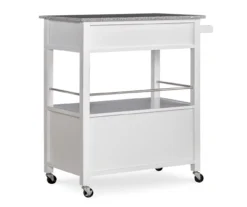 White Double Door Kitchen Cart With Granite Top -Northlight Outlet Home Store 810389516 4