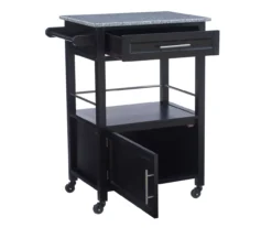 Ree Black Granite Top Kitchen Cart With Storage -Northlight Outlet Home Store 810389519 A0 3