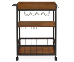 Luke Industrial Kitchen Cart With Wine Storage 6 Luke Industrial Kitchen Cart With Wine Storage -Northlight Outlet Home Store 810389531 2