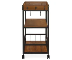 Luke Industrial Kitchen Cart With Wine Storage 7 Luke Industrial Kitchen Cart With Wine Storage -Northlight Outlet Home Store 810389531 3