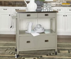 Gray Steel Top Kitchen Cart With Drawers 5 Gray Steel Top Kitchen Cart With Drawers -Northlight Outlet Home Store 810389532 3