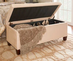 Erin Beige Padded Shoe Storage Ottoman -Northlight Outlet Home Store 810389630 4