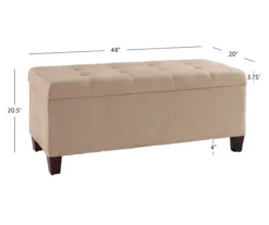 Erin Beige Padded Shoe Storage Ottoman -Northlight Outlet Home Store 810389630 A8