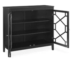Ava Black Geometric 2-Door Cabinet -Northlight Outlet Home Store 810389696 2