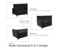 Ameriwood Avianna Faux Leather Coil Futon -Northlight Outlet Home Store 810405140 1