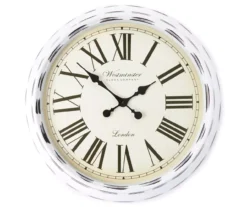 Whitewash Wall Clock, (24")