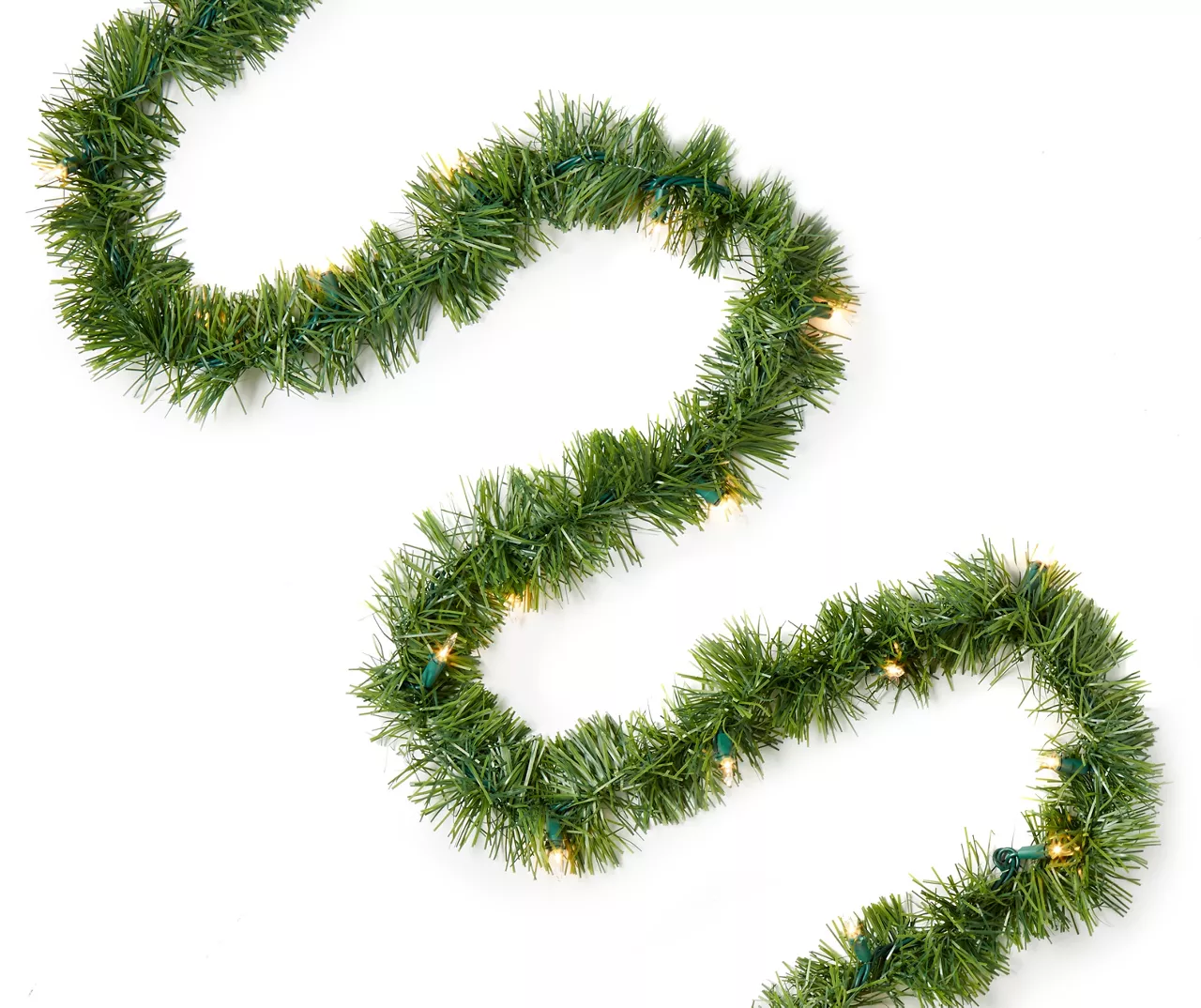 18' Clear Pre-Lit Pine Garland 1 18' Clear Pre-Lit Pine Garland