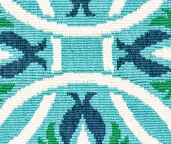 Halsey Blue & Green Round Outdoor Area Rug, (7'10") 11 Halsey Blue & Green Round Outdoor Area Rug, (7'10") -Northlight Outlet Home Store 810413052 4