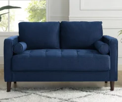 Lillith Navy Blue Mid-Century Loveseat