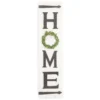 "Home" Wreath Whitewash Long Wall Plaque