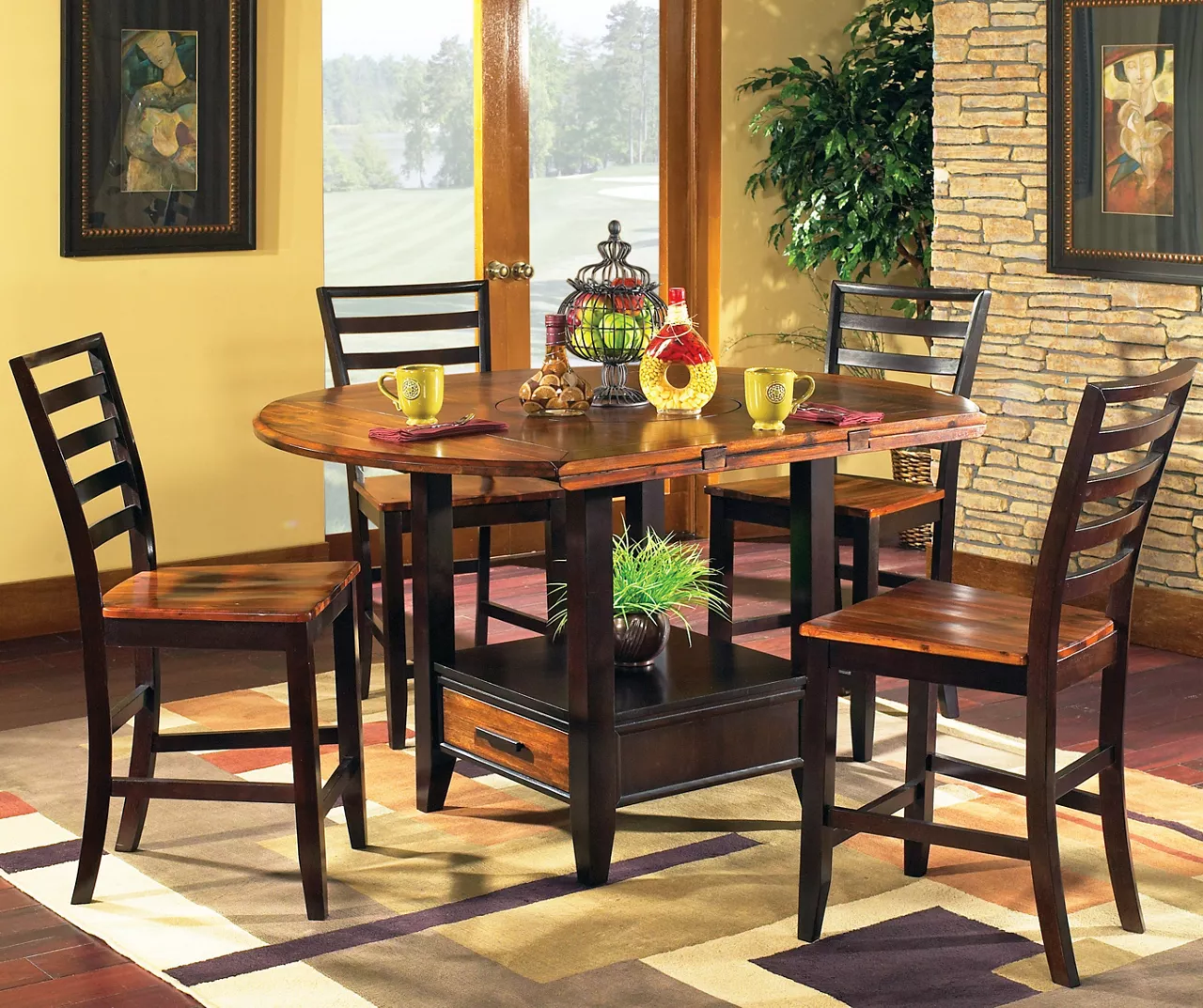 Abaco Brown Ladder Back Counter Stools, 2-Pack 2 Abaco Brown Ladder Back Counter Stools, 2-Pack - Image 2