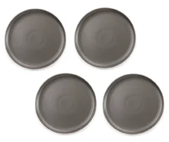 Matte Black Stoneware Dinner Plates, 4-Pack