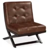 Sidewinder Brown Faux Leather Accent Chair
