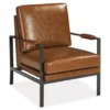 Peacemaker Brown Faux Leather Accent Chair