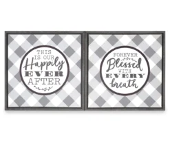 "Happily Ever After" Buffalo Check Canvas 2-Piece Set