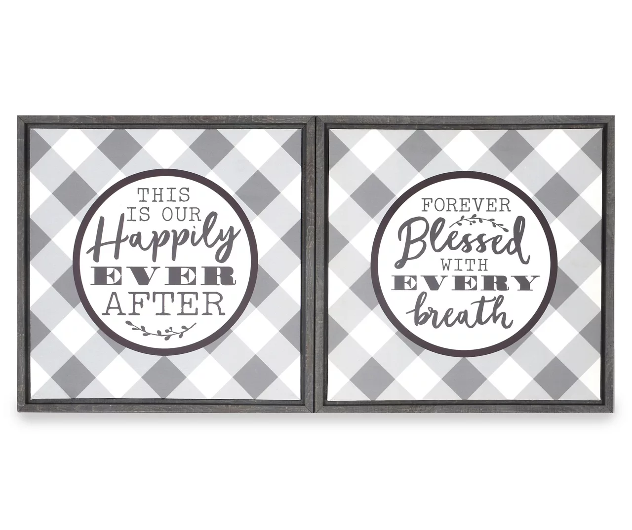 "Happily Ever After" Buffalo Check Canvas 2-Piece Set 1 "Happily Ever After" Buffalo Check Canvas 2-Piece Set