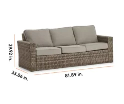 Broyhill Eagle Brooke All-Weather Wicker Cushioned Patio Sofa 28 Broyhill Eagle Brooke All-Weather Wicker Cushioned Patio Sofa -Northlight Outlet Home Store 810452033 99 2