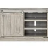 Carynhurst Whitewash Sliding Barn Door TV Stand