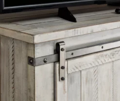 Carynhurst Whitewash Sliding Barn Door TV Stand 7 Carynhurst Whitewash Sliding Barn Door TV Stand -Northlight Outlet Home Store 810458282 3