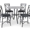 Faux Marble 5-Piece Pub Dining Set