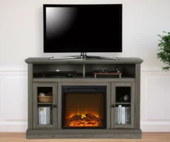 47" Grandcastle Rustic Gray Electric Fireplace Console 6 47" Grandcastle Rustic Gray Electric Fireplace Console -Northlight Outlet Home Store 810465006 1