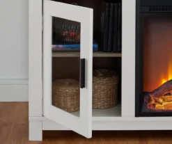 54" Bridgeport White Glass Door Electric Fireplace Console -Northlight Outlet Home Store 810465026 5