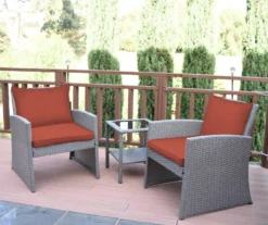 Mirabelle 3-Piece Cushioned Patio All-Weather Wicker Chat Set 24 Mirabelle 3-Piece Cushioned Patio All-Weather Wicker Chat Set -Northlight Outlet Home Store 810478138