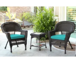 Espresso 3-Piece Cushioned Patio All-Weather Wicker Chat Set 35 Espresso 3-Piece Cushioned Patio All-Weather Wicker Chat Set -Northlight Outlet Home Store 810478261 1