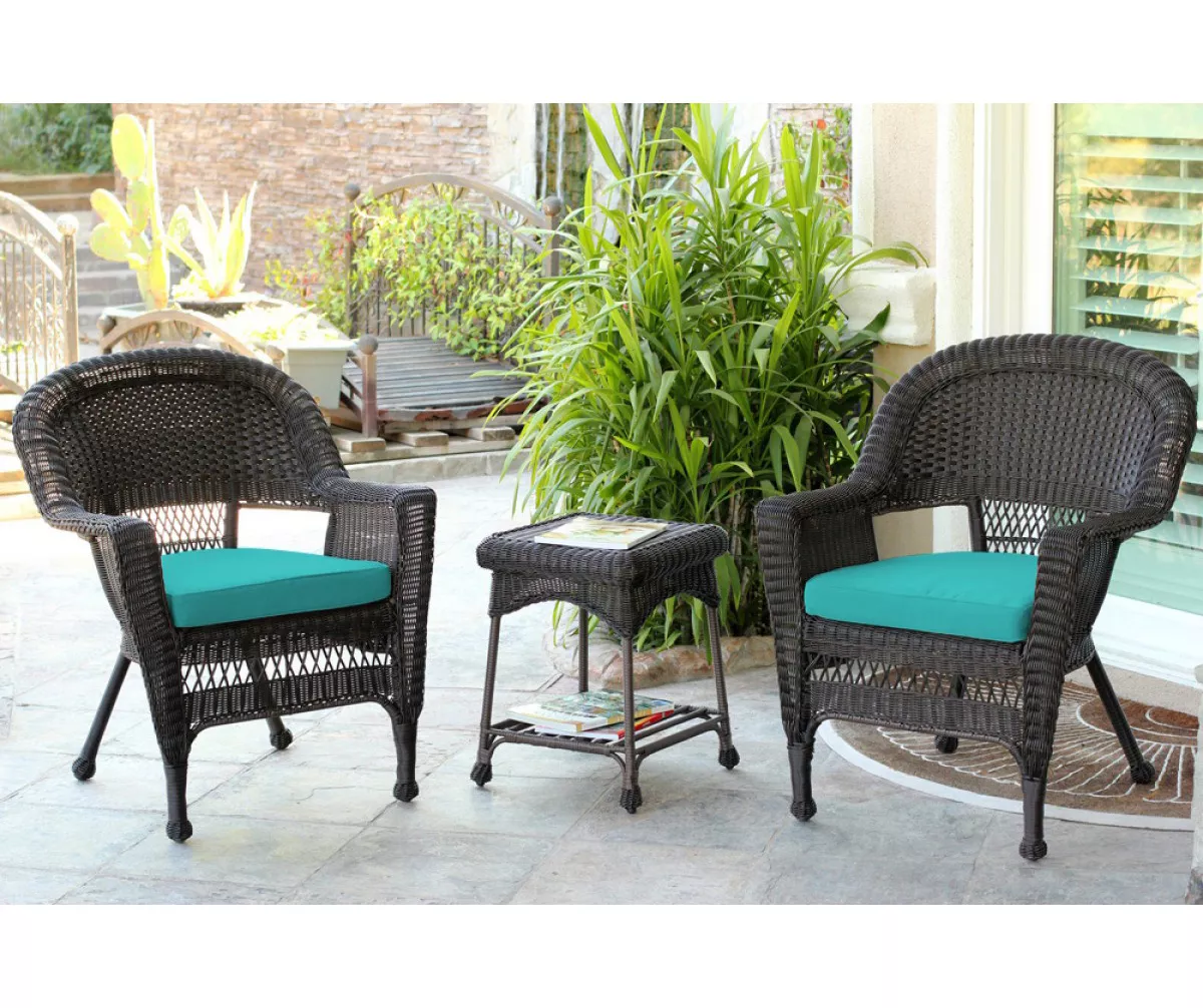 Espresso 3-Piece Cushioned Patio All-Weather Wicker Chat Set 16 Espresso 3-Piece Cushioned Patio All-Weather Wicker Chat Set - Image 16