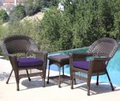 Espresso 3-Piece Cushioned Patio All-Weather Wicker Chat Set 26 Espresso 3-Piece Cushioned Patio All-Weather Wicker Chat Set -Northlight Outlet Home Store 810478262