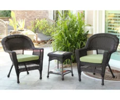 Espresso 3-Piece Cushioned Patio All-Weather Wicker Chat Set 38 Espresso 3-Piece Cushioned Patio All-Weather Wicker Chat Set -Northlight Outlet Home Store 810478266 1