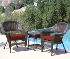 Espresso 3-Piece Cushioned Patio All-Weather Wicker Chat Set 33 Espresso 3-Piece Cushioned Patio All-Weather Wicker Chat Set -Northlight Outlet Home Store 810478267