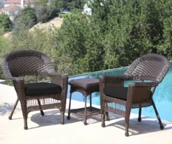 Espresso 3-Piece Cushioned Patio All-Weather Wicker Chat Set 34 Espresso 3-Piece Cushioned Patio All-Weather Wicker Chat Set -Northlight Outlet Home Store 810478268