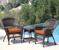Espresso 3-Piece Cushioned Patio All-Weather Wicker Chat Set 27 Espresso 3-Piece Cushioned Patio All-Weather Wicker Chat Set -Northlight Outlet Home Store 810478269
