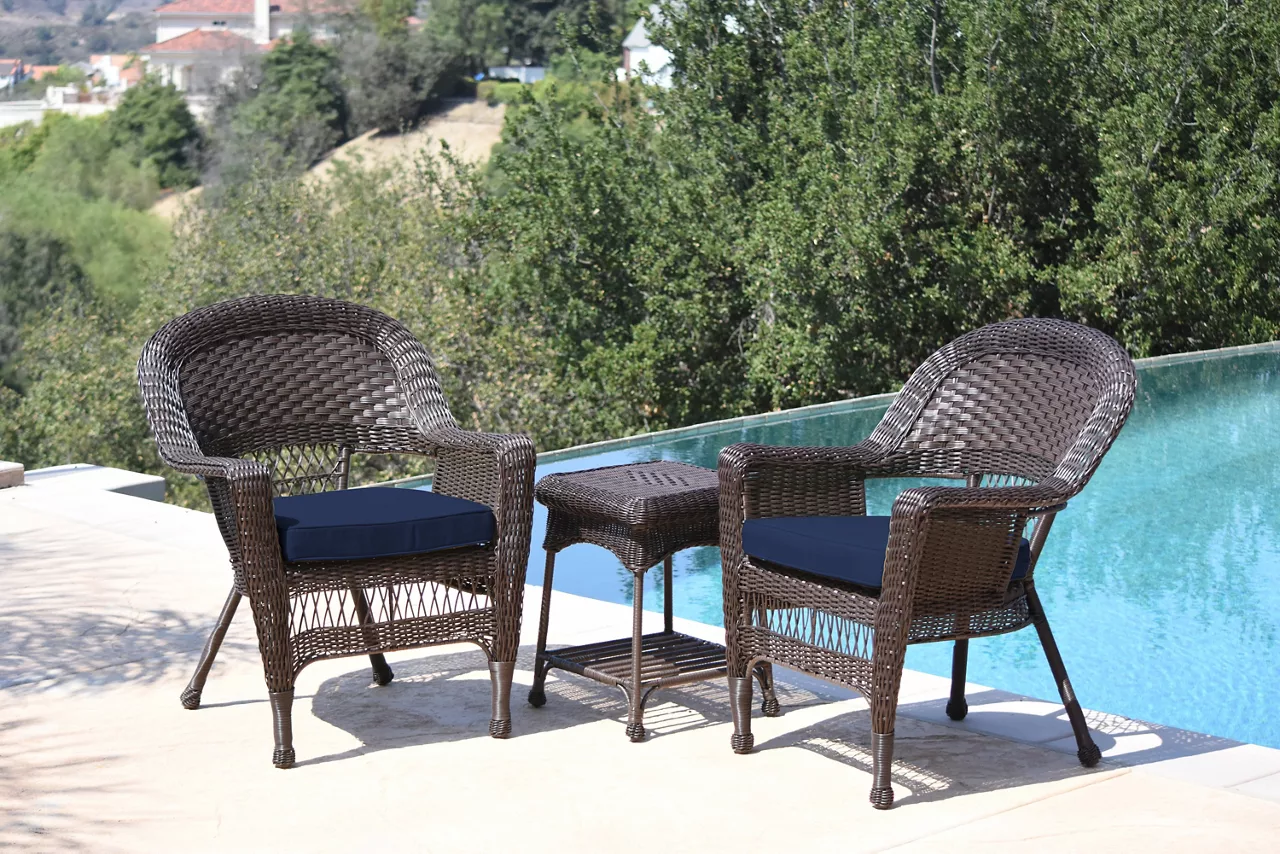 Espresso 3-Piece Cushioned Patio All-Weather Wicker Chat Set 10 Espresso 3-Piece Cushioned Patio All-Weather Wicker Chat Set - Image 10