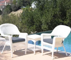 White 3-Piece Cushioned Patio All-Weather Wicker Chat Set 22 White 3-Piece Cushioned Patio All-Weather Wicker Chat Set -Northlight Outlet Home Store 810478402