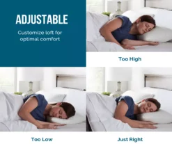 Fiber & Shredded Memory Foam Pillow With Zippered Inner Cover -Northlight Outlet Home Store 810490764 810490765 810490766 810490767 810490768 810490769 4 1