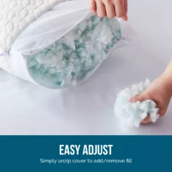 Fiber & Shredded Memory Foam Pillow With Zippered Inner Cover -Northlight Outlet Home Store 810490764 810490768 3 1