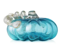 4" Blue Glass Pumpkin