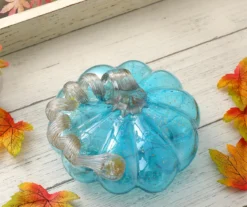 4" Blue Glass Pumpkin -Northlight Outlet Home Store 810491565 A0 3