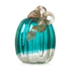 5" Turquoise Crackle Glass Pumpkin