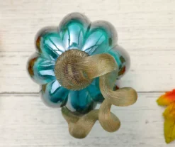 5" Turquoise Crackle Glass Pumpkin -Northlight Outlet Home Store 810491567 A0 4