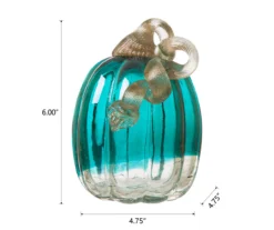 5" Turquoise Crackle Glass Pumpkin -Northlight Outlet Home Store 810491567 A0 6