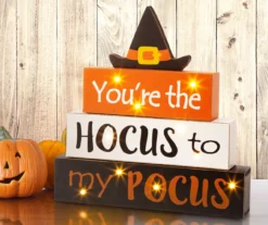 "Hocus To My Pocus" LED Block Tabletop Decor 7 "Hocus To My Pocus" LED Block Tabletop Decor -Northlight Outlet Home Store 810491575 3