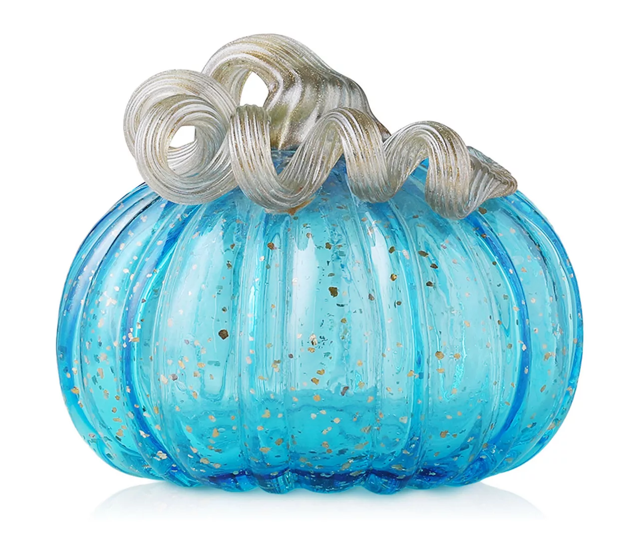 5" Blue Speckled Glass Pumpkin 1 5" Blue Speckled Glass Pumpkin