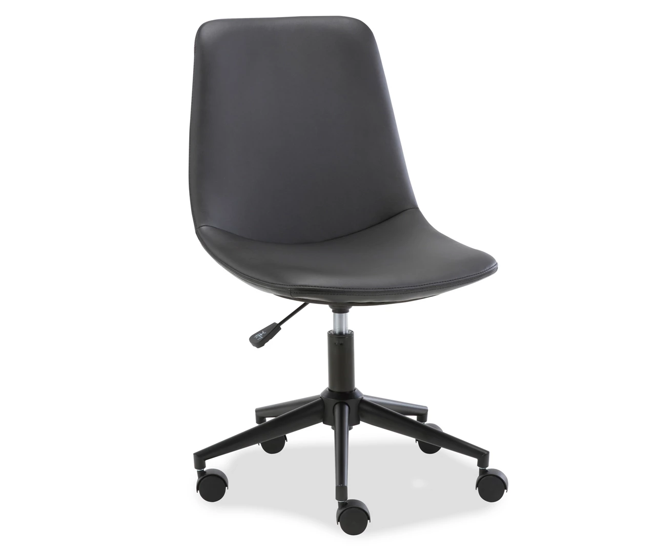 Black Faux Leather Swivel Office Chair 1 Black Faux Leather Swivel Office Chair